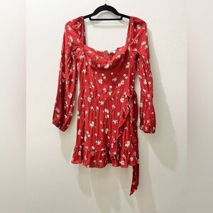 Reformation Cammi Faux Wrap Dress in Cassia, Size 6 (fits small)